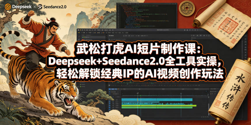 武松打虎AI短片制作课：Deepseek+Seedance2.0全工具实操，轻松解锁经典IP的AI视频创作玩法-孔明聊项目