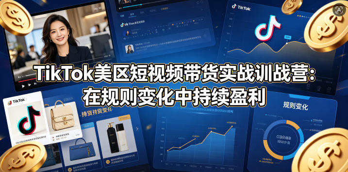 TikTok美区短视频带货实战训战营：在规则变化中持续盈利-孔明聊项目