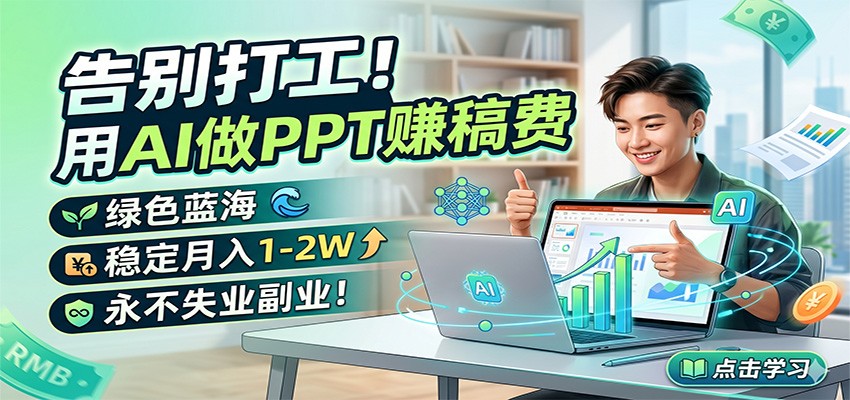 告别打工！用AI做PPT赚稿费，绿色蓝海，稳定月入1-2W，永不失业副业！-孔明聊项目