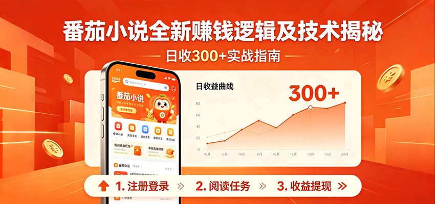 番茄小说全新赚钱逻辑及技术日收300+，小白新书皆可做！无脑赚就行了！-孔明聊项目