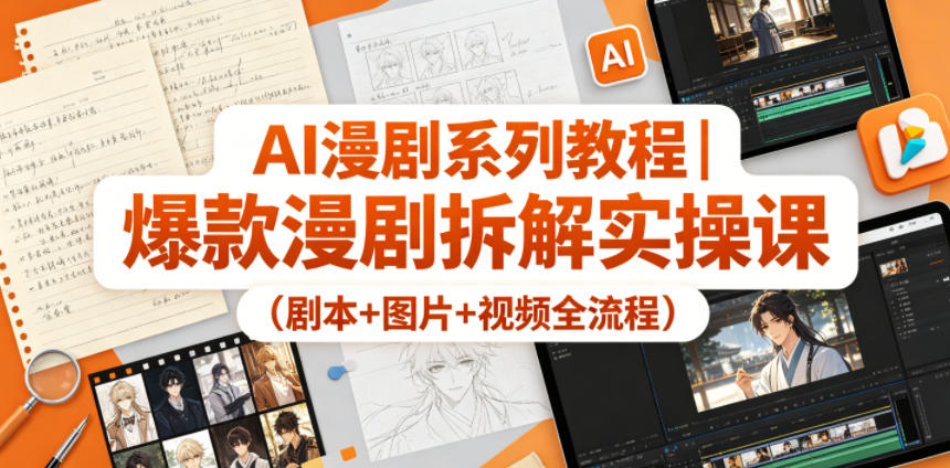 AI漫剧系列教程｜爆款漫剧拆解实操课(剧本+图片+视频全流程)-孔明聊项目