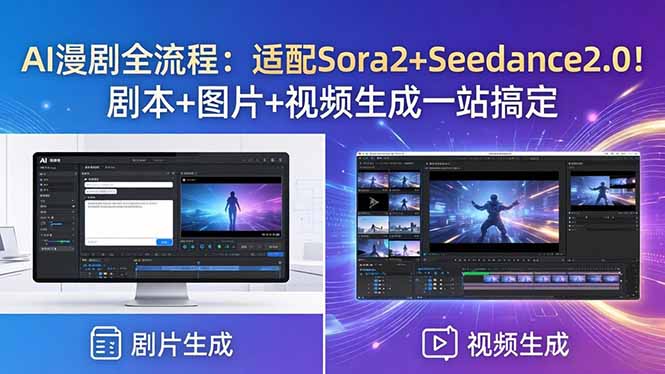 AI漫剧全流程：适配Sora2+Seedance2.0！剧本+图片+视频生成一站搞定-孔明聊项目