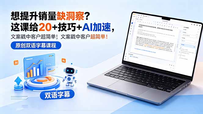 想提升销量缺洞察？这课给 20 + 技巧 + AI 加速，文案戳中客户超简单！【原创双语字幕】-孔明聊项目