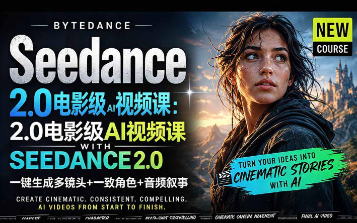 字节跳动的Seedance 2.0 AI电影视频生成制作教程，一键生成多镜头+一致角色+音频叙事-中英字幕-孔明聊项目