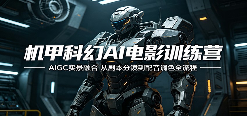 机甲科幻AI电影训练营：AIGC实景融合，从剧本分镜到配音调色全流程-孔明聊项目