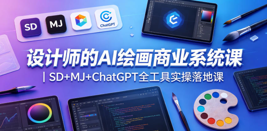 设计师的AI绘画商业系统课｜SD+MJ+ChatGPT全工具实操落地课-孔明聊项目