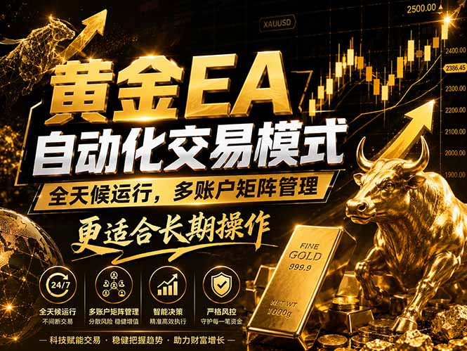 黄金EA量化：多窗口矩阵稳定运行，系统自动执行，收益空间持续放大-孔明聊项目