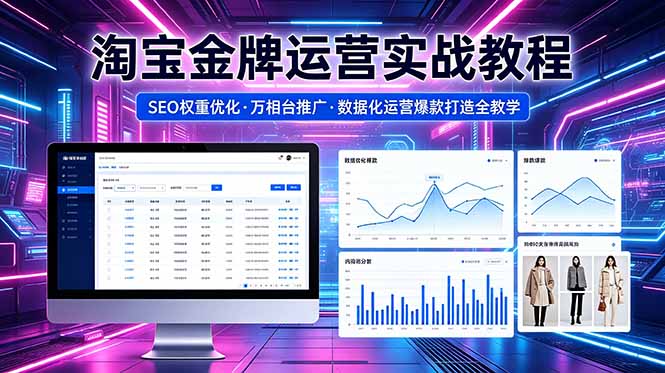 2026 淘宝金牌运营实战教程，SEO权重优化万相台推广，数据化运营爆款打造全教学-孔明聊项目