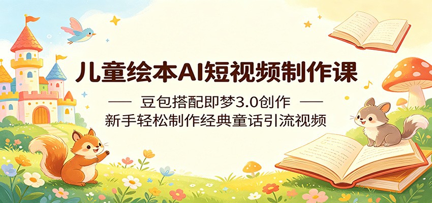儿童绘本AI短视频制作课：豆包搭配即梦3.0创作，新手轻松制作经典童话引流视频-孔明聊项目