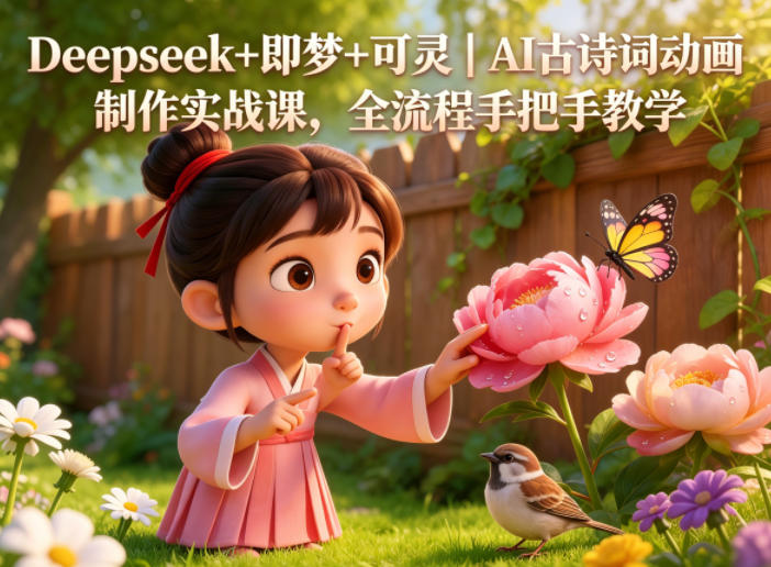 Deepseek+即梦+可灵｜AI古诗词动画制作实战课，全流程手把手教学-孔明聊项目