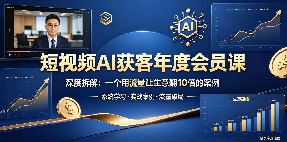 短视频AI获客年度会员课，深度拆解，一个用流量让生意翻10倍的案例-孔明聊项目