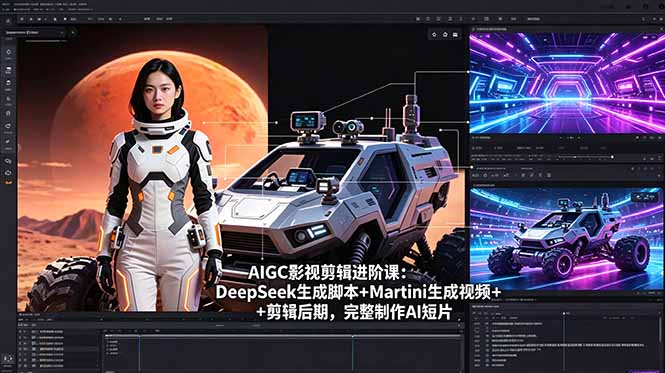 AIGC影视剪辑进阶课：DeepSeek生成脚本+Martini生成视频+剪辑后期，完整制作AI短片-孔明聊项目
