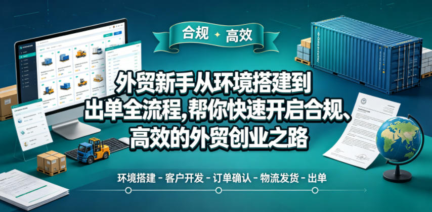 外贸新手从环境搭建到出单全流程，帮你快速开启合规、高效的外贸创业之路-孔明聊项目