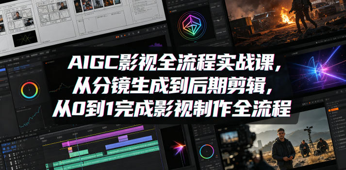 AIGC影视全流程实战课，从分镜生成到后期剪辑，从0到1完成影视制作全流程-孔明聊项目
