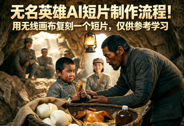 无名英雄AI短片制作流程！用无线画布复刻一个短片，仅供参考学习-孔明聊项目