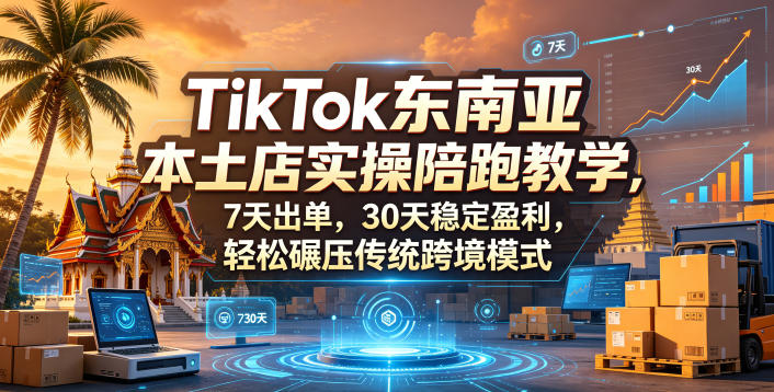 TikTok东南亚本土店实操陪跑教学，7天出单，30天稳定盈利，轻松碾压传统跨境模式(更新0516)-孔明聊项目