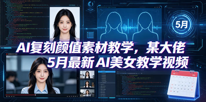 AI复刻颜值素材教学，某大佬5月最新AI美女教学视频，内含4月好物复刻教学-孔明聊项目