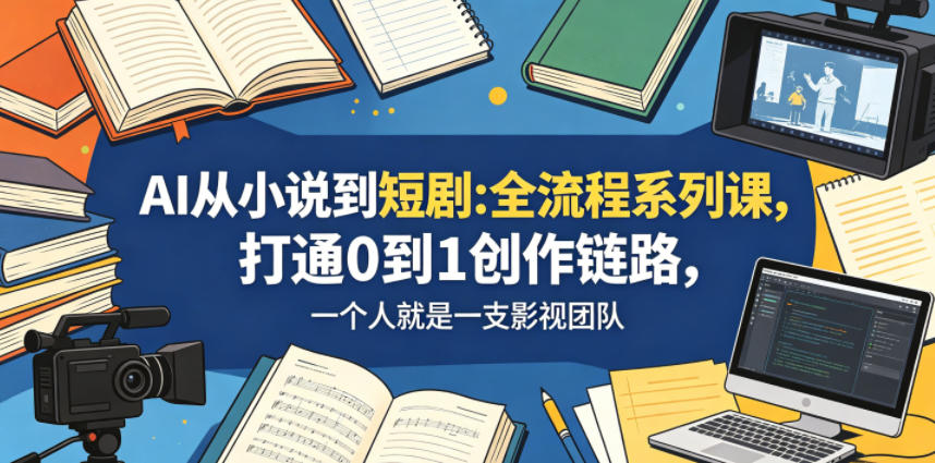 AI从小说到短剧全流程系列课，打通0到1创作链路，一个人就是一支影视团队-孔明聊项目