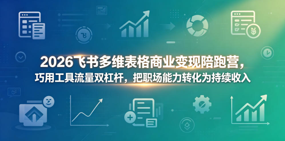 2026飞书多维表格商业变现陪跑营，巧用工具流量双杠杆，把职场能力转化为持续收入-孔明聊项目