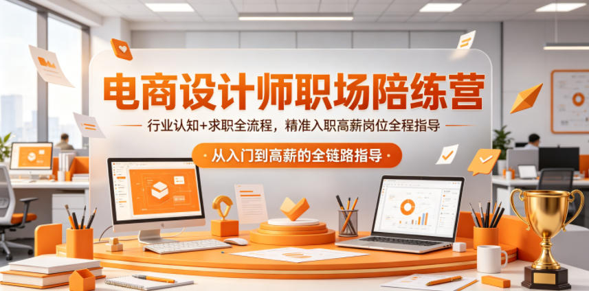 电商设计师职场陪练营，行业认知+求职全流程，精准入职高薪岗位全程指导-孔明聊项目