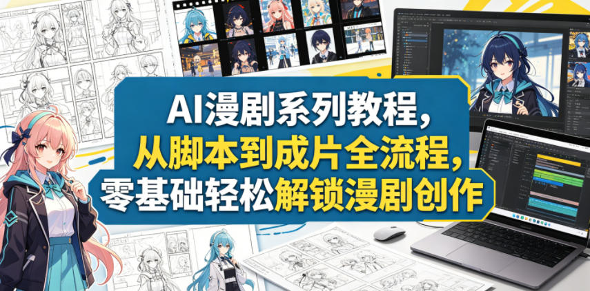 AI漫剧系列教程，从脚本到成片全流程，零基础轻松解锁漫剧创作-孔明聊项目