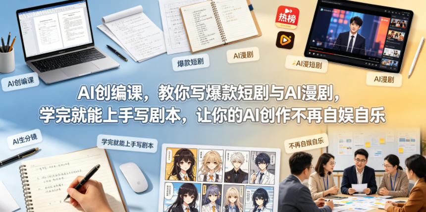 AI创编课，教你写爆款短剧与AI漫剧，学完就能上手写剧本，让你的AI创作不再自娱自乐(更新0521)-孔明聊项目