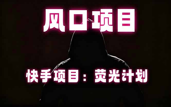 快手风口项目，荧光计划托管，长期稳定，适合批量做-孔明聊项目