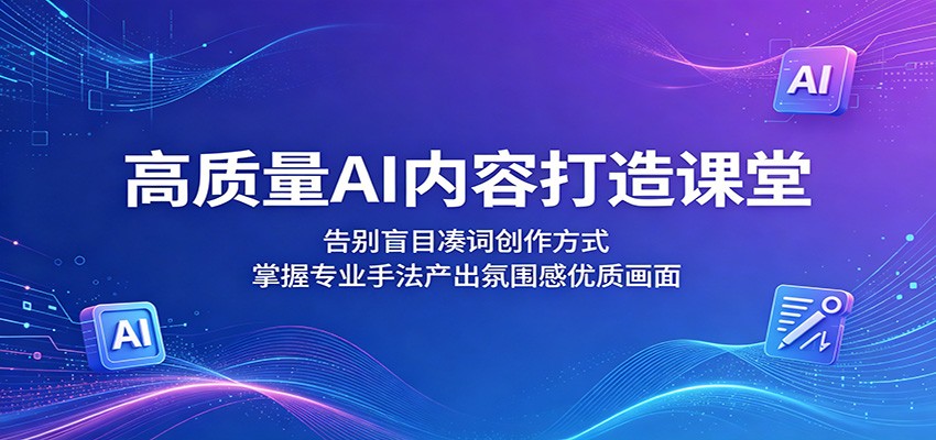 高质量AI内容打造课堂：告别盲目凑词创作方式，掌握专业手法产出氛围感优质画面-孔明聊项目