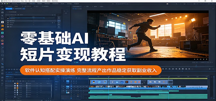 零基础AI短片变现教程：软件认知搭配实操演练，完整流程产出作品稳定获取副业收入-孔明聊项目