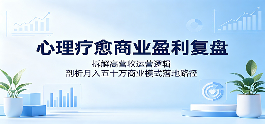 心理疗愈商业盈利复盘：拆解高营收运营逻辑，剖析月入五十万商业模式落地路径-孔明聊项目