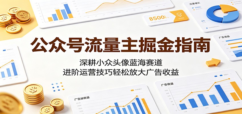 公众号流量主掘金指南：深耕小众头像蓝海赛道，进阶运营技巧轻松放大广告收益-孔明聊项目