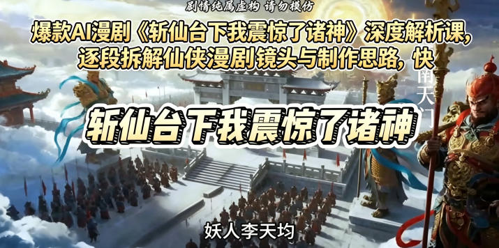 爆款AI漫剧《斩仙台下我震惊了诸神》深度解析课，逐段拆解仙侠漫剧镜头与制作思路，快速复刻爆款创作模式-孔明聊项目
