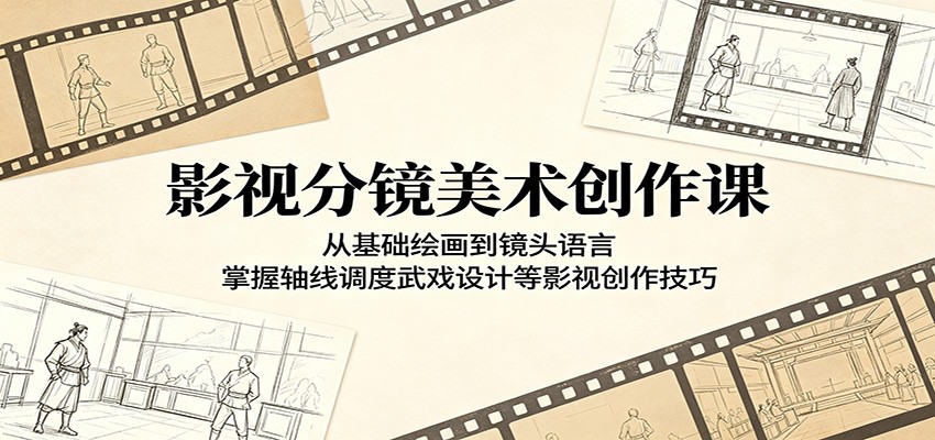 影视分镜美术创作课：从基础绘画到镜头语言，掌握轴线调度武戏设计等影视创作技巧-孔明聊项目
