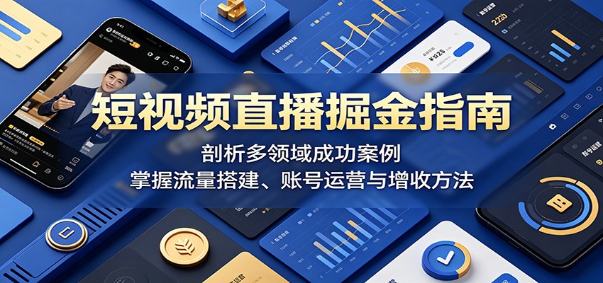 短视频直播掘金指南：剖析多领域成功案例，掌握流量搭建、账号运营与增收方法-孔明聊项目