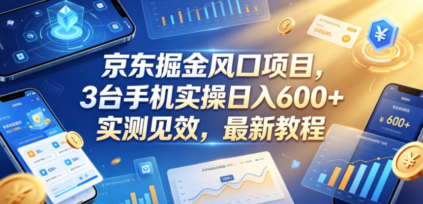 京东掘金风口项目，3台手机实操日入600+，实测见效，最新教程【揭秘】-孔明聊项目