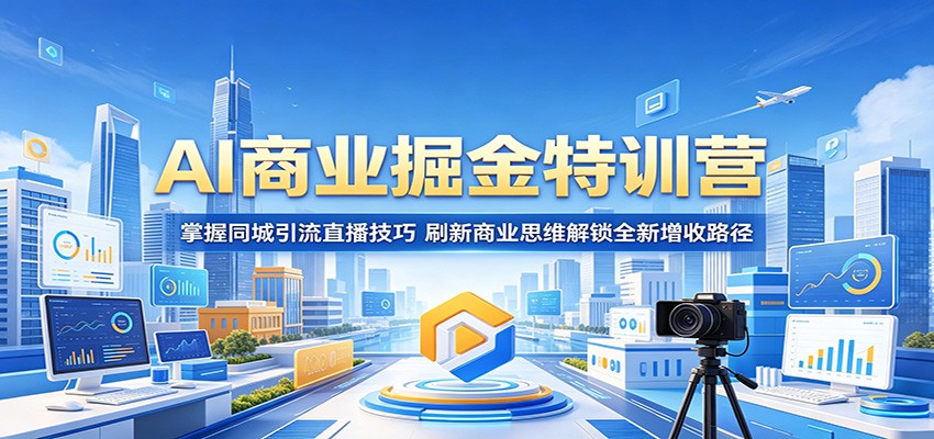AI商业掘金特训营：掌握同城引流直播技巧，刷新商业思维解锁全新增收路径-孔明聊项目