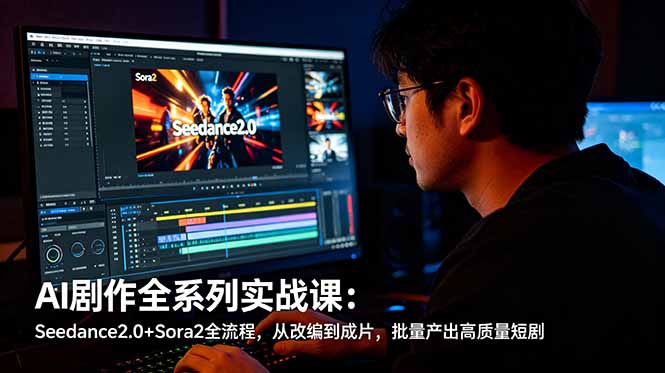 AI剧作全系列实战课：Seedance2.0+Sora2全流程，从改编到成片，批量产出高质量短剧-孔明聊项目
