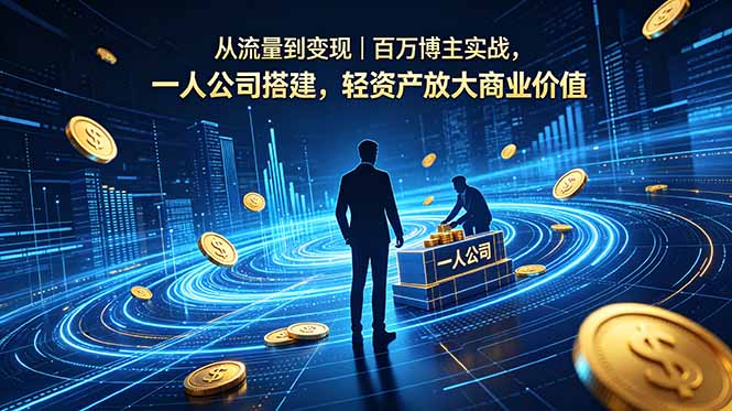 从流量到变现｜百万博主实战，一人公司搭建，轻资产放大商业价值-孔明聊项目