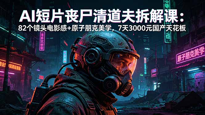AI短片《丧尸清道夫》拆解课：82个镜头电影感+原子朋克美学，7天3000元国产天花板-孔明聊项目
