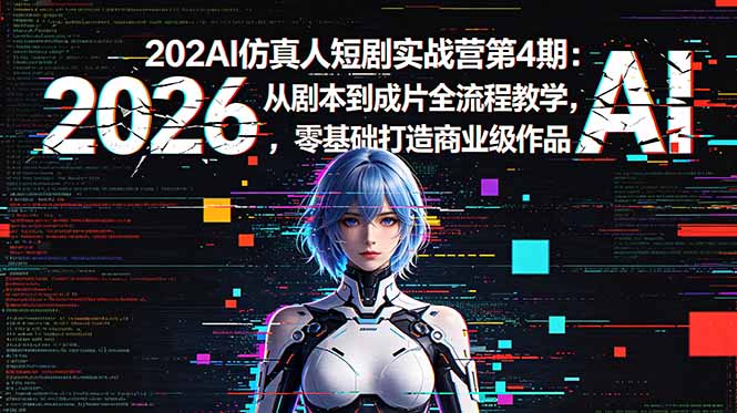 2026AI仿真人短剧实战营第4期：从剧本到成片全流程教学，零基础打造商业级作品-孔明聊项目