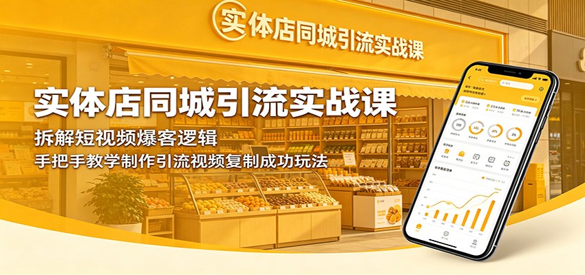 实体店同城引流实战课：拆解短视频爆客逻辑，手把手教学制作引流视频复制成功玩法-孔明聊项目