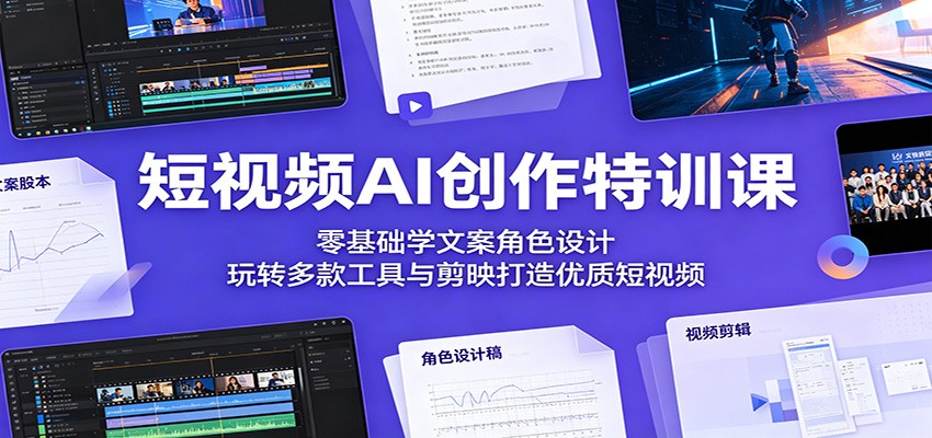 短视频AI创作特训课：零基础学文案角色设计，玩转多款工具与剪映打造优质短视频-孔明聊项目