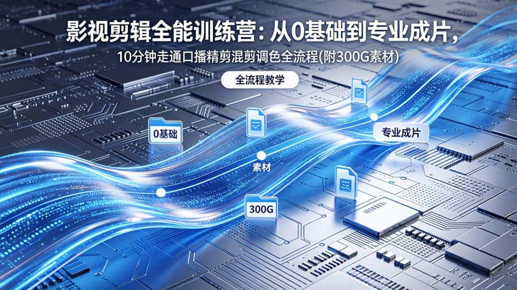 2026影视剪辑全能实战课｜0基础到专业成片，全流程教学，高清带300G素材-孔明聊项目