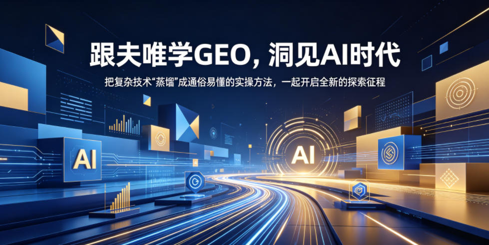 跟夫唯学GEO，洞见AI时代，把复杂技术“蒸馏”成通俗易懂的实操方法，一起开启全新的探索征程-孔明聊项目