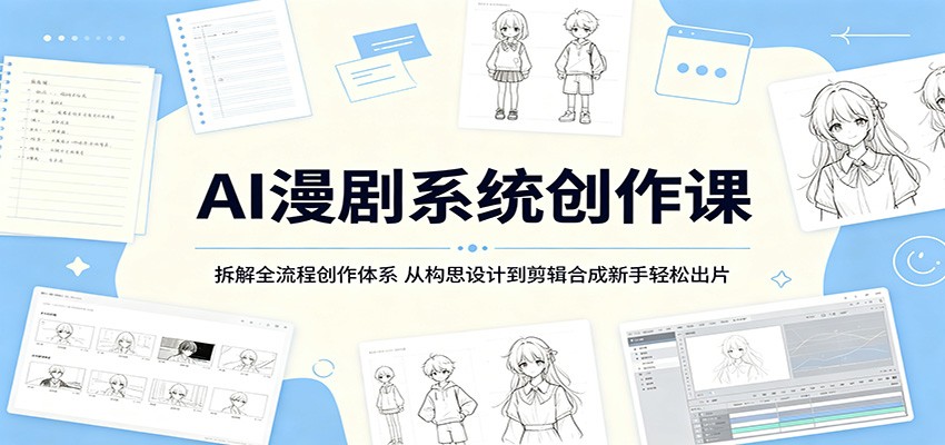 AI漫剧系统创作课：拆解全流程创作体系，从构思设计到剪辑合成新手轻松出片-孔明聊项目