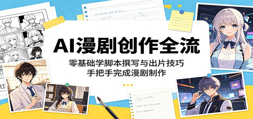 AI漫剧创作全流程：零基础学脚本撰写与出片技巧，手把手完成漫剧制作-孔明聊项目