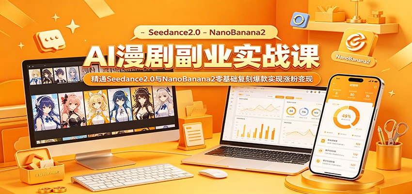 AI漫剧副业实战课：精通Seedance2.0与NanoBanana2零基础复刻爆款实现涨粉变现-孔明聊项目