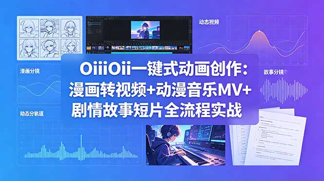 OiiOii一键式动画创作：漫画转视频+动漫音乐MV+剧情故事短片全流程实战-孔明聊项目