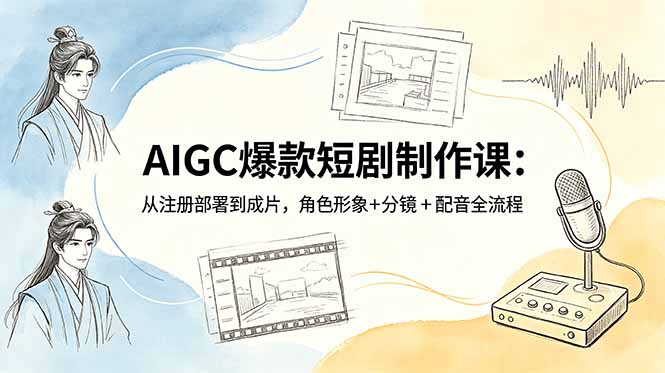 AIGC爆款短剧制作课：从注册部署到成片，角色形象+分镜+配音全流程-孔明聊项目