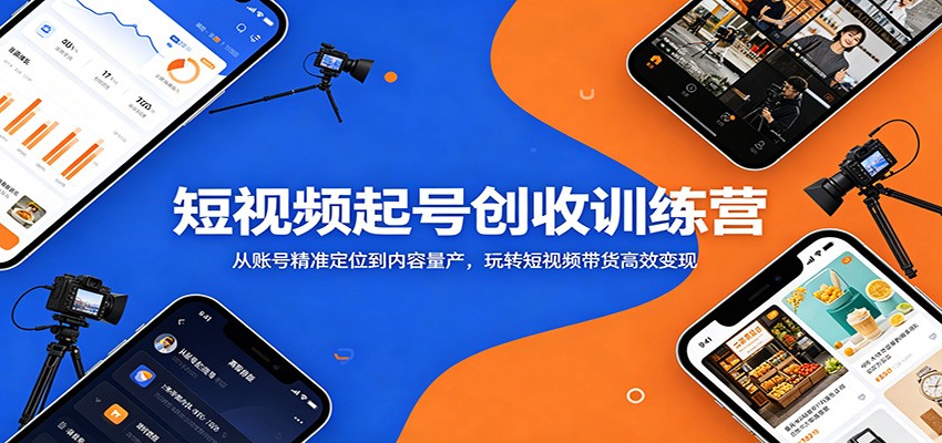 短视频起号创收训练营：从账号精准定位到内容量产，玩转短视频带货高效变现-孔明聊项目
